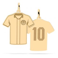 Pingente Camisa Listrada 10 Com Logo - Ouro 18k + Certificado de Garantia