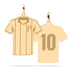 Pingente Camisa Listrada 10 - Ouro 18k + Certificado de Garantia