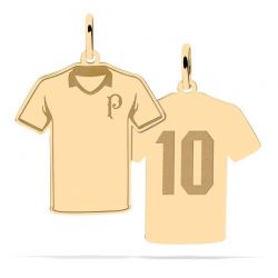 Pingente Camisa Lisa 10 Com P - Ouro 18K + Certificado de Garantia