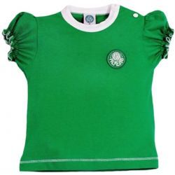 Camiseta Infantil Baby Look Verde Escudo