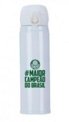 Garrafa Térmica Branca Palmeiras #MaiorCampeãoDo Brasil 400ml