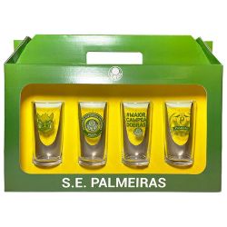Kit 4 Copos Palmeiras de Vidro 300ml Cylinder